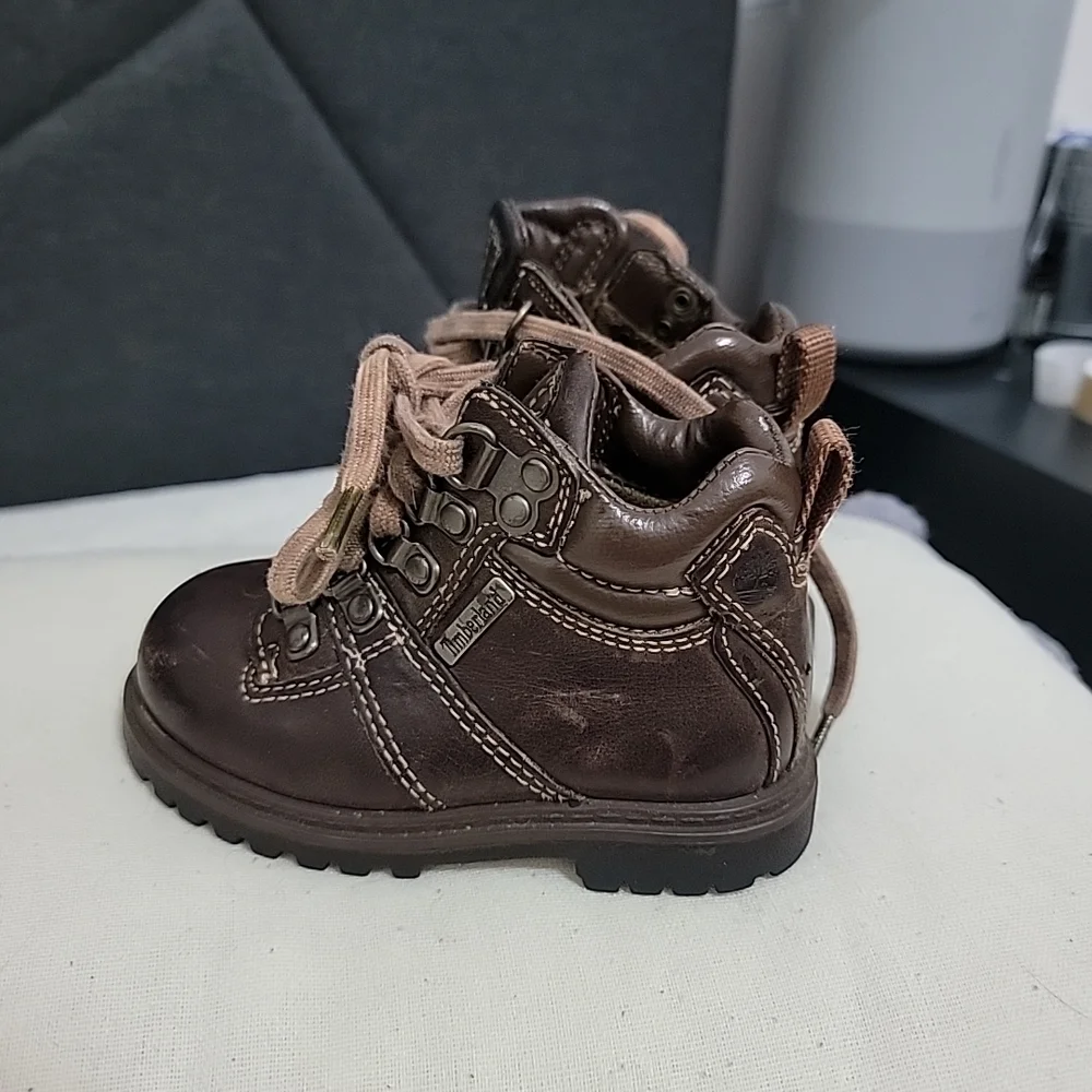 VTG Timberland Y2K 90's Chunky Toddler Boots Sneakers Size 6M Kids Brown Leather